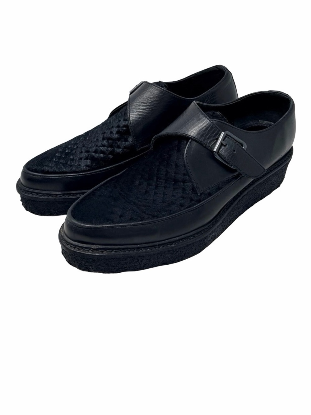 Allsaints Aspetta Creepers Size EU 37 Black Leather & Ponyhair Platform EMO Goth